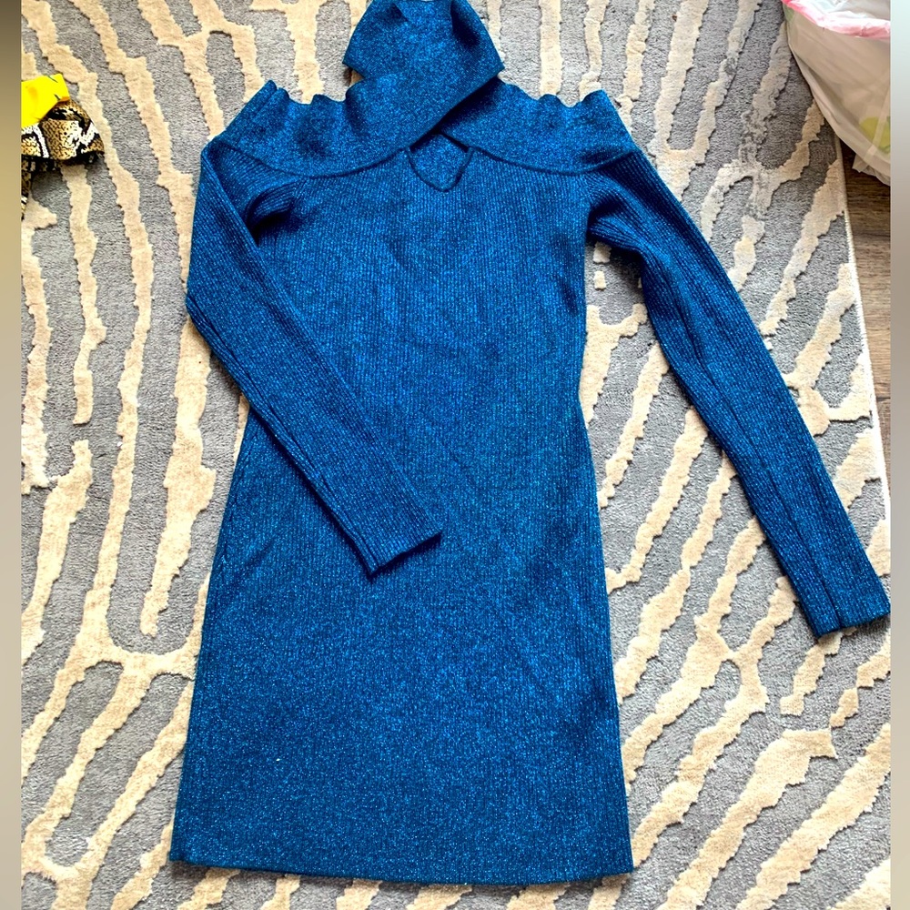 REVOLVE blue lurex dress